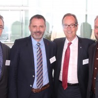 v.l. Matthias Ehinger (MultiPart Garantie AG), Christoph Kissling (Rhiag), Urs Wernli  (AGVS-Zentralpräsident) und Roger Hunziker (Rhiag)